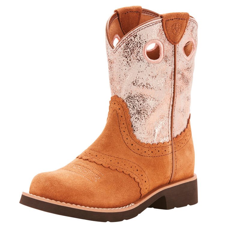 Ariat Western: Fatbaby Cowgirl Botas Western Niños - Marrones / Rosas (BOQKZ7904)